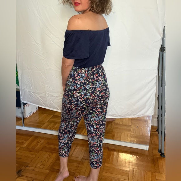 Vintage Floral 90s Trixxi girl on/off shoulder jumpsuit. Size small - Picture 6 of 8